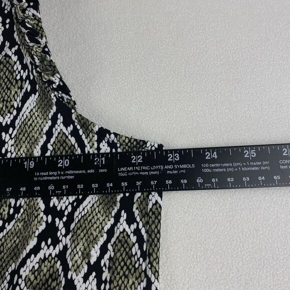 Michael Kors 1X Snake Print Sleeveless Shift Dress Black Green Beige Boho Chic - Picture 8 of 11
